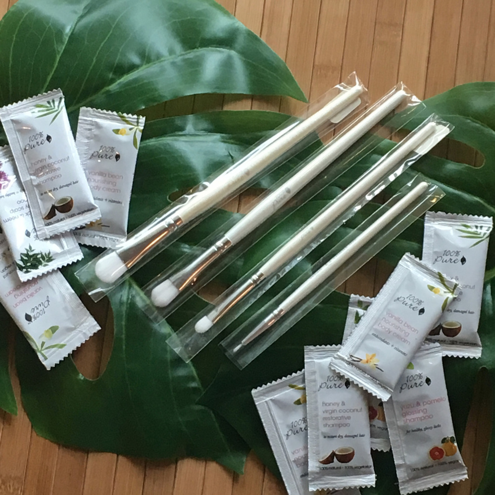 SOLD 100% Pure Vegan 4Pc Eyeshadow Brush Tool Set - Picture 1 of 5